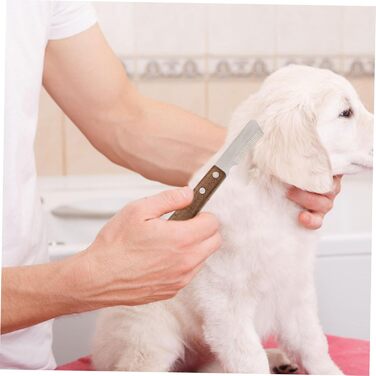 Набір для догляду за шерстю котів: щітка-вичесальник та щітка для вичісування. Ергономічна ручка з дерева для ефективного видалення шерсті та догляду за довгошерстими котами