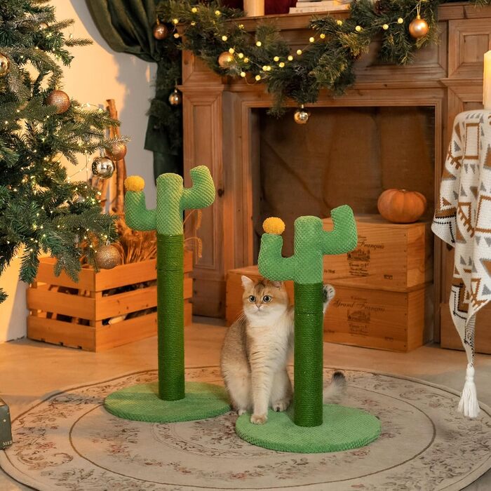 Дряпак для котів Happy & Polly Кaktus, джутовий, 60 см, зелений, стійкий, для кошенят і дорослих