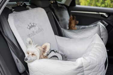 Автокрісло для собак Bella Weiß: комфортне та миготне автокрісло з штучної шкіри та плюшу, 55x55 см