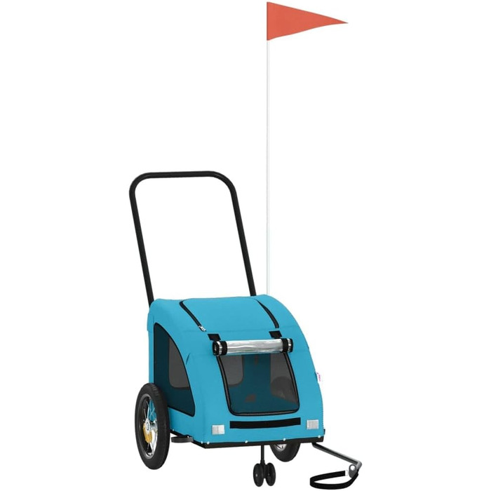 Трансформер для собак з рамою з емальованої сталі, Oxford-тканина, PVC-дах, вантажопідйомність до 45 кг, Model93956 (синій, 125 x 52 x 53 см)