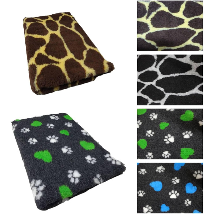 Кімоно для собак Vet-Bed Softbed Dry-Bed: вологостійкий килимок для собак, 22 мм ворс (1м x 1,60м, Жирафа, Чорний)