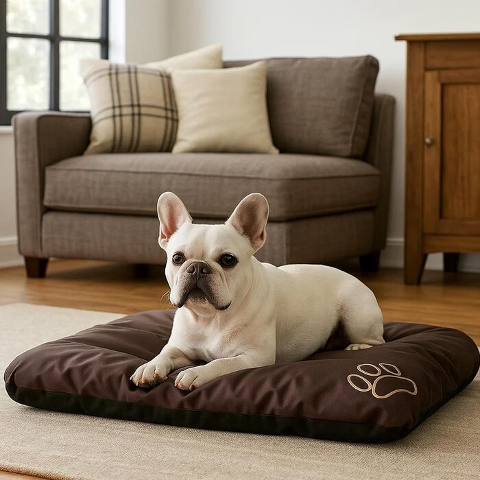 Матрац для собак, лежанка для собак великих, середніх та малих порід - вологостійкий килимок для собак, м'який лежак з піни, Outdoor & міцний матрац для собак - 90x60x8 см Коричневий R1(90 x 60 см) Коричневий