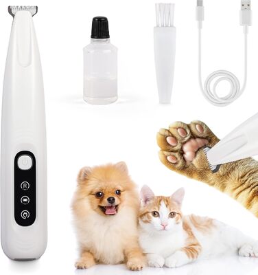 Триммер для собак ALL FOR PAWS з LED-підсвічуванням – 18 мм, тихий (35 дБ), вологостійкий (IPX4), USB, для стрижки лап, вух, обличчя та задньої частини тіла