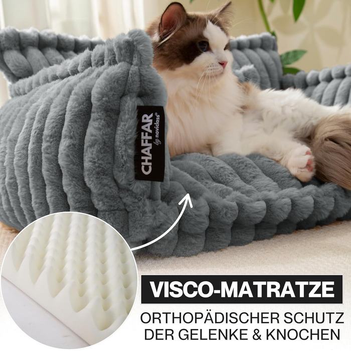 Диван для домашніх тварин Noviclass® Chaffar: ортопедичний, сучасний дизайн, матеріал - cord, розмір M (80см)