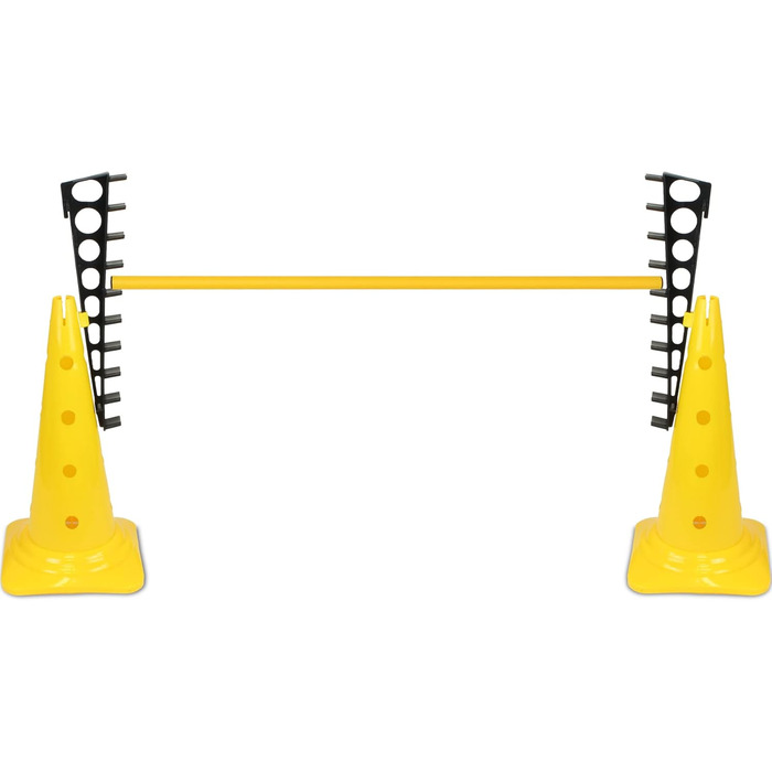 Спортивна перешкода Sportikel24 Комбінована 50 см зі стержнем 100 см – для аджиліті, стрибків та слалому, підходить для собак, коней та дітей (жовта)