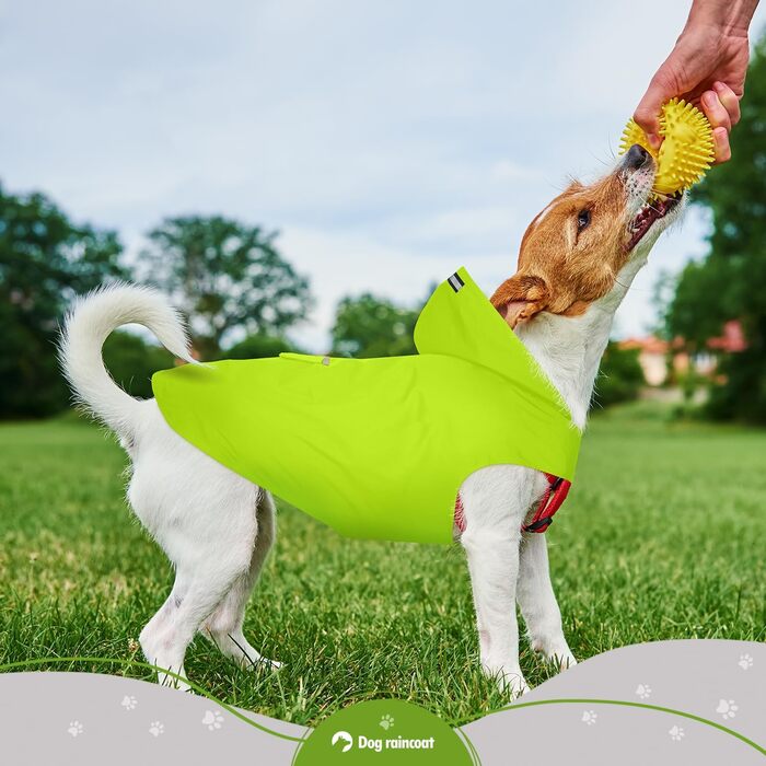 Дощовик для собак Zellar Hunderegenmantel з капюшоном, отвором для нашийника та світловідбиваючими смугами, ультралегкий, дихаючий, 100% водонепроникний, для середніх та великих собак (5XL, зелений)