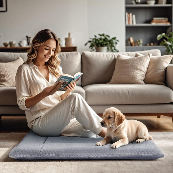 Килимок для собак BVAGSS XH080 (76x50 см, сірий) – двосторонній, прохолодний та теплий, для маленьких, середніх та великих собак