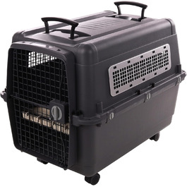 Клітка-переноска для собак Flamingo Lanta – Темно-сірий | Розмір L (56 × 80 × 59,5 см) | Безпечна, практична та комфортна для вашого собаки! L - 56x80x59,5см