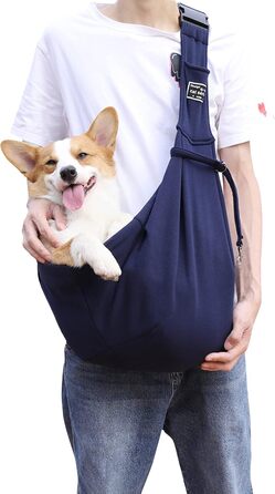 PETCUTE Сумка-переноска для собак до 7.5 кг, блакитна: регульований ремінь, зручна передня кишеня