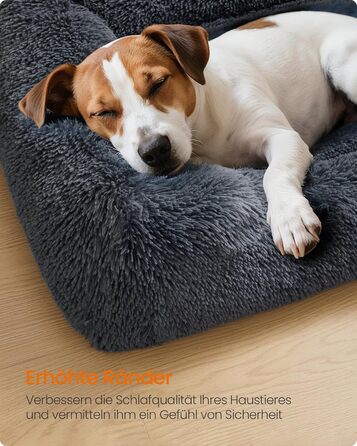 Крісло-ліжко для собак Feandrea, велике, 120 x 85 x 23 см, кошик для собак, м'яке ущільнення, диван для собак, підняті бортики, знімний та пральний чохол, антиковзаюче, Ombré сірий PGW274GA01