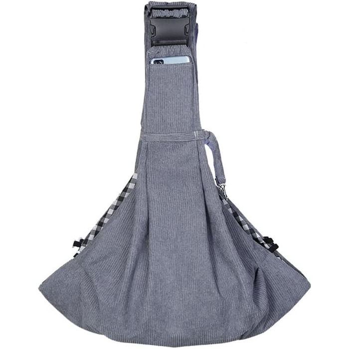 Сумка-переноска для собак та котів, на плече, регульована, сірого кольору