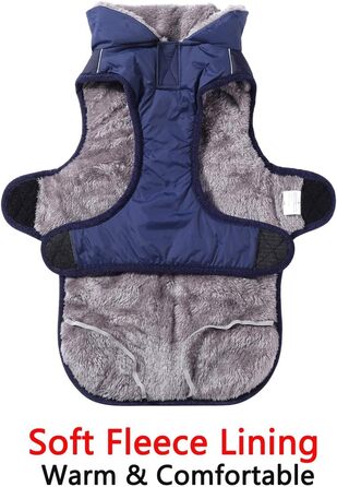 Флісова нашийникова стрічка JoyDaog для собак середніх порід, водонепроникна куртка для собак з бавовни, для холодних зим (XXL, Синій)