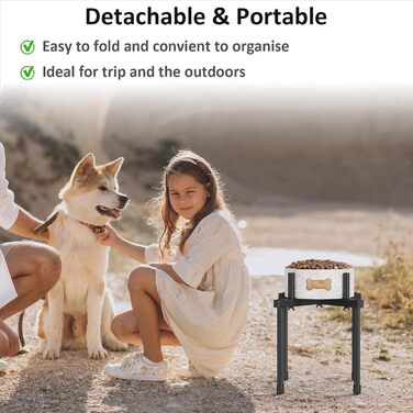 Підставка для води для собак Jane Eyre – регульована, піднята, для великих та середніх собак, антиковзаюча, без миски. Матеріал: L-STEEL