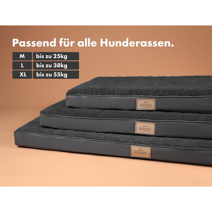 Килимок для собак середніх порід 100x65x9 см, м'який, миючий, бежевий