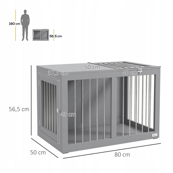 Металева клітка PawHut 50 x 80 x 56,5 см