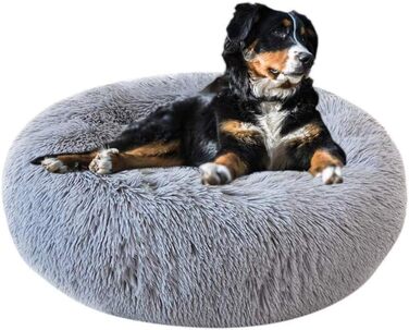 М'яке ліжко для домашніх тварин Deluxe: тепле, зручне ліжко-софа для собак та котів, 70 см, світло-сірий колір. Легко миється.