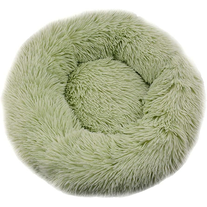 Кругле ліжко для собак та котів Chickw11, тепле м'яке ліжко-подушка Donut, зручне та миється, з антиковзною основою, для маленьких, середніх та великих собак (50см, зелене)