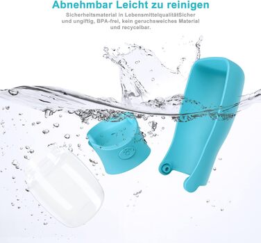 Водяна пляшка для собак на прогулянку 570 мл або 350 мл. Пляшка-поїльник для цуценят, собак маленьких, середніх та великих порід. Вода в дорозі (Блакитний)