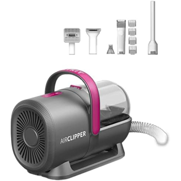 PETKIT Airclipper 5-в-1: професійний пилосос для грумінгу тварин з набором для стрижки кігтів, об'ємом 1,4 л, щіткою для котів та собак, інструментом для видалення шерсті