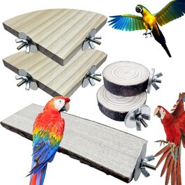 Набір з 9 дерев'яних перекладин Allazone для птахів, гойдалки для папуг, аксесуари для клітки (стиль 7)