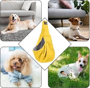 Транспортер для домашніх тварин, сумка-переноска для собак та котів - регульований ремінь, жовта