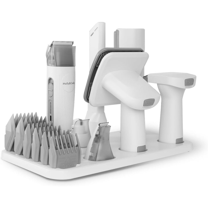 Набір для грумінгу тварин Molly&Cody SAMSON 7-в-1: машинка для стрижки, пилосос для шерсті, 6 насадок. Для собак та котів.