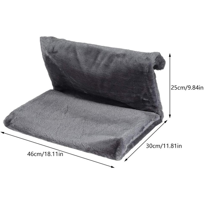 Килимок-грілка для котів на радіатор - м'який, плюшевий, металевий каркас, складаний, сірий