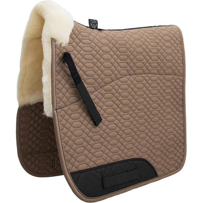 Підіймя для верхової їзди Engel Reitsport Schabracke: сірий, з овечкою в районі сідла, для конкурного верхового лицемірювання, напівлінований, з декоративним кільцем спереду