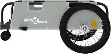 Причіп для велосипеда, вантажний, сірий, 135 x 68 x 37 см