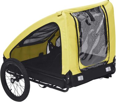 Фahrрадіантний причіп для велосипеда Tidyard: для собак, домашніх тварин, з функцією джоггінгу, складний, жовто-чорний