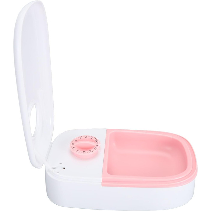 Автоматичний диспенсер для котячого корму з охолоджуваним відсіком, годівниця для малих собак, сухий/вологий корм, програмована годівниця (РОЖЕВИЙ)