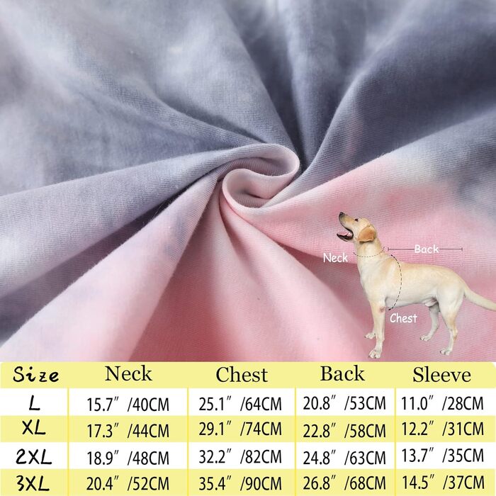 Піжама для собак великих порід, бавовна, батик, рожевий тай-дай (3XL)