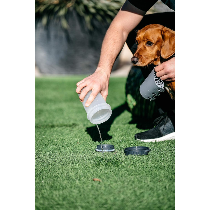 Dexas MudBuster: портативний очищувач лап для собак, розмір M, сірий, з кришкою