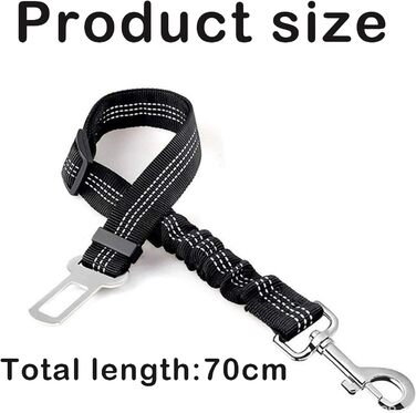 Авторемні для собак, 2 шт., шлейка для автомобіля, регульовані еластичні авторемні для собак, аксесуари для подорожей з домашніми тваринами, підходять для малих, середніх та великих собак (чорний)