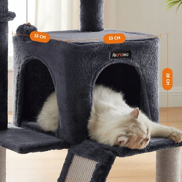 Когтеточка-ліжанка для котів, 96 см, темно-сіра