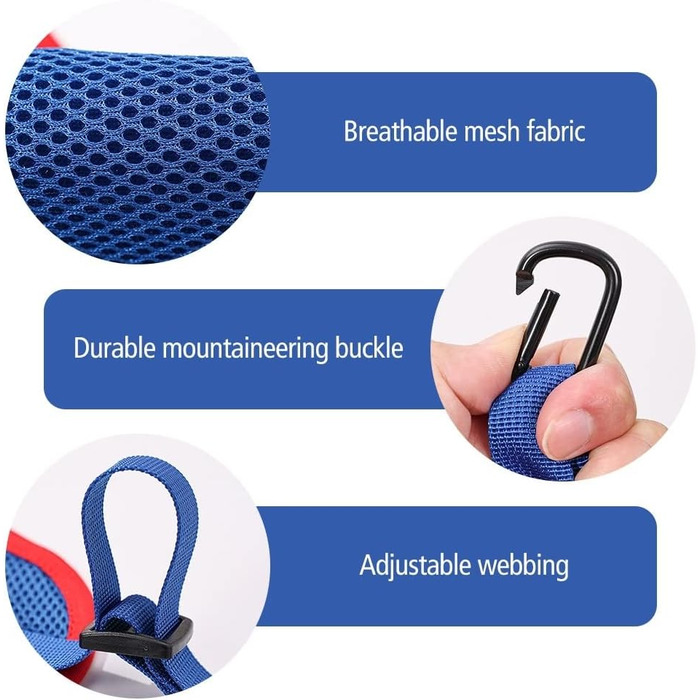 Гамак для грумінгу собак та котів DONGKER, блакитний, з 2 карабінами для маленьких тварин