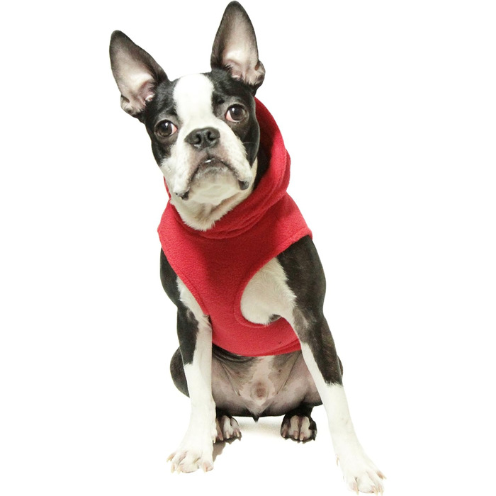 Тепла жилетка Gooby для собак, флісова куртка з кільцем для повідка, червона, XS (4 фунти)