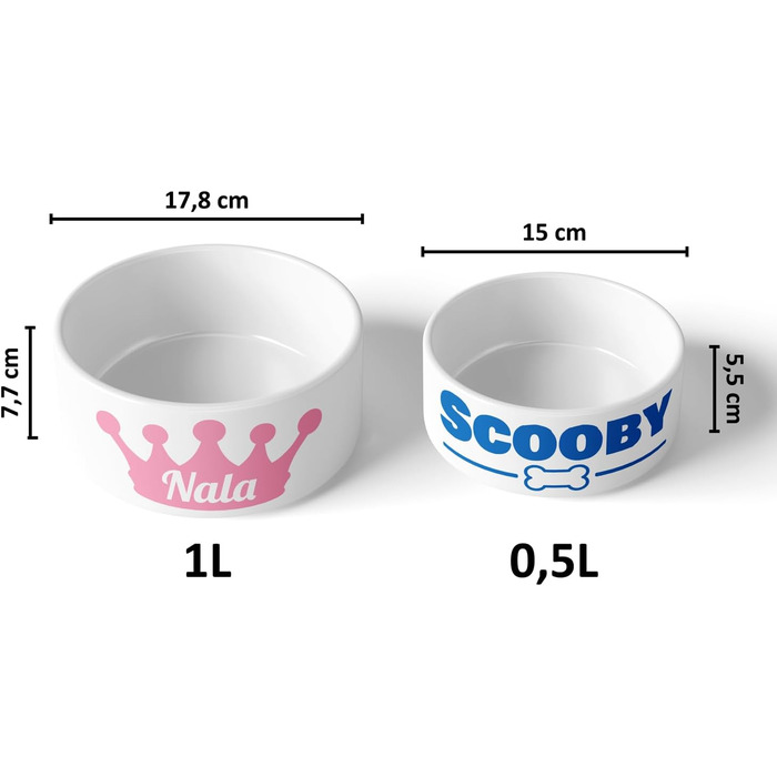 Персоналізовані миски для собак з гравіюванням | Миски для собак з кераміки з іменем або текстом | Аксесуари для домашніх тварин