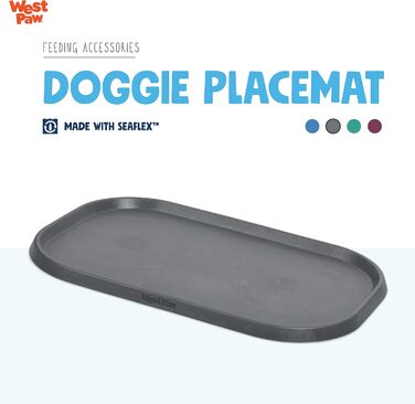 Еко-підставка для мисок Seaflex Doggie для собак і котів, проти розсипання їжі, з високими бортиками, колір морський туман