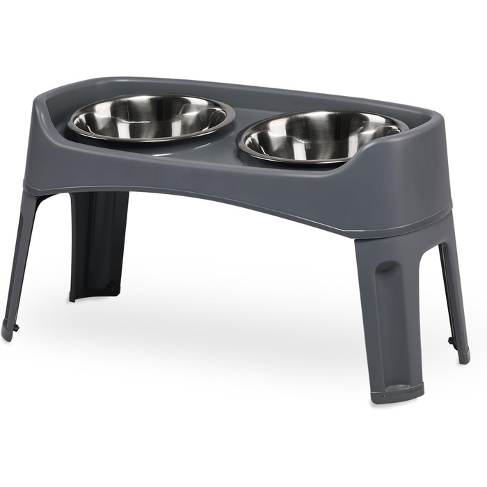 Набір з 2 підіймальних мисок для собак Iris Ohyama PEF-L, сірий, L29 x B57 x H31 см