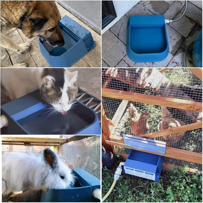 Автоматична годівниця для води для собак 2L з поплавковим клапаном, підходить для собак, котів, кроликів та курей, для використання в приміщенні та на вулиці