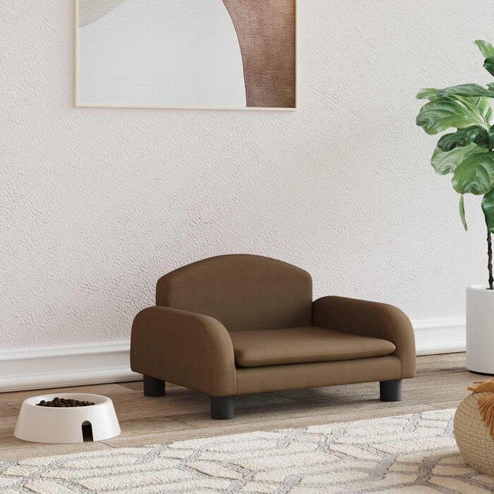 Ляжка для собак, м'яка, коричнева, 50 x 40 x 30 см - ідеально для маленьких собак та котів