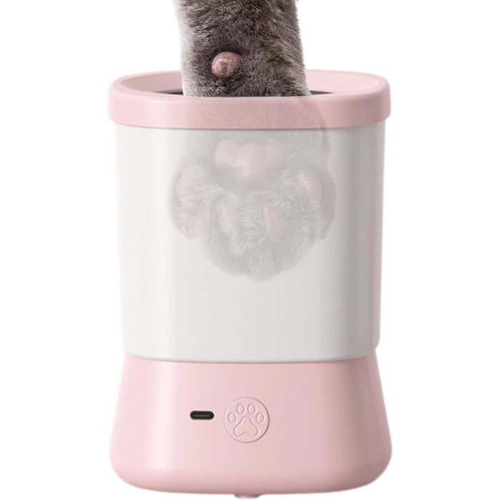 Очисник лап для собак Zahoken: портативний, 2 швидкості, захист від бризок, для дому, прогулянок та подорожей (рожевий)