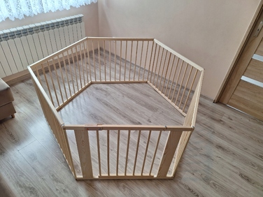 Модульний дерев'яний вольєр для собак з хвірткою, огорожа-загін 181x91 см