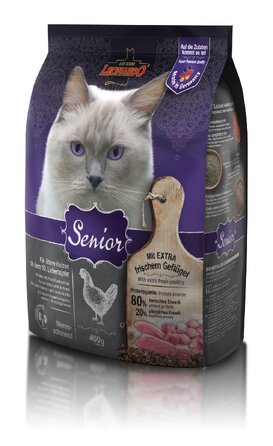 Корм для літніх котів LEONARDO Senior зі свіжим м'ясом птиці, з насінням чіа, повнораціонний, 1.8 кг