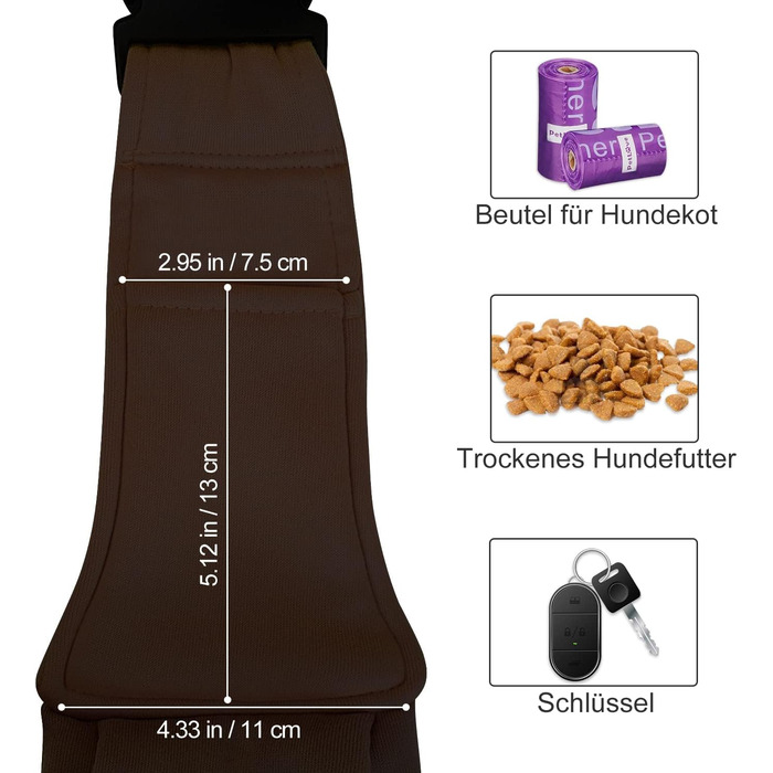 PetLoft Тканинна переноска для собак, реверсивна, регульована, Cross-Body Carrier для собак/кішок/кроликів (Коричнева)