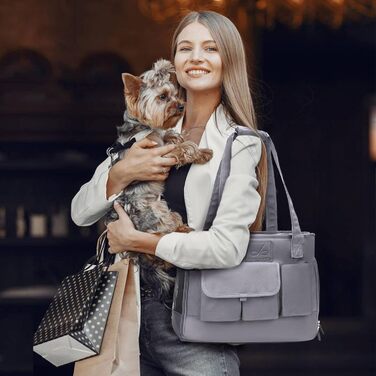 Транслювач для собак та котів Johomviin, переноска для домашніх тварин, складна, водонепроникна, преміум-оксфорд, сіра