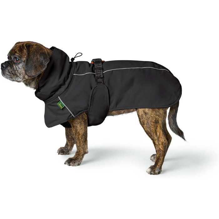 Теплий водовідштовхуючий теплий зимовий накид для собак HUNTER NORDBY, чорний, для маленьких собак, з відбиваючими елементами, машинне прання, розмір 44