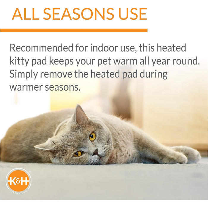 K&H PET PRODUCTS Thermo-Kitty Bett Deluxe – електричне лежанка для котів, для дому, з підігрівом, світло-коричнева з леопардовим візерунком, 50,8 см