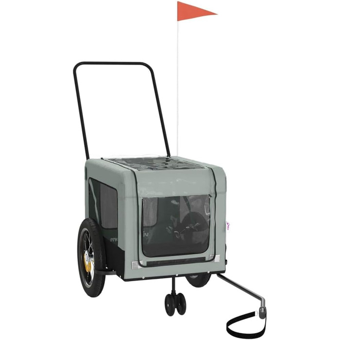 Причіп для велосипеда Gecheer для собак, чорний, з оксфордської тканини та металу, вантажний, транспортний, 93934, зелений (135 x 68.5 x 73.5 см, сірий)